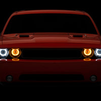 Raxiom 08-14 Dodge Challenger Dual LED Halo Projector Headlights- Black Housing (Clear Lens) - Lights