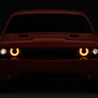 Raxiom 08-14 Dodge Challenger Halo Projctr Headlights w/Sequential Turn Signals-Blk Hsng(Clear Lens) - Lights