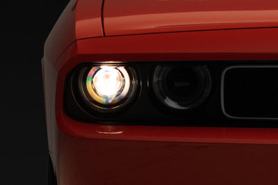 Raxiom 08-14 Dodge Challenger Halo Projctr Headlights w/Sequential Turn Signals-Blk Hsng(Clear Lens) - Lights