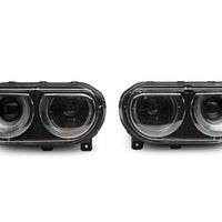 Raxiom 08-14 Dodge Challenger Halo Projctr Headlights w/Sequential Turn Signals-Blk Hsng(Clear Lens) - Lights