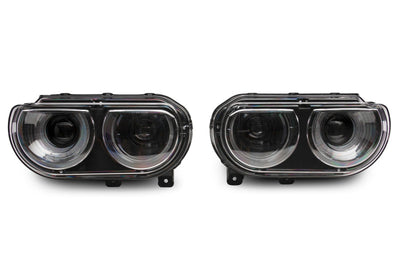 Raxiom 08-14 Dodge Challenger Halo Projctr Headlights w/Sequential Turn Signals-Blk Hsng(Clear Lens) - Lights