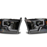 Raxiom 09-18 Dodge RAM 1500 LED Bar Headlights- Black Housing (Clear Lens) - Lights