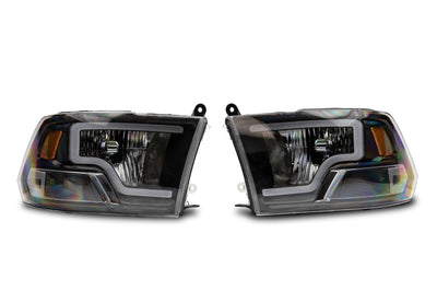 Raxiom 09-18 Dodge RAM 1500 LED Bar Headlights- Black Housing (Clear Lens) - Lights