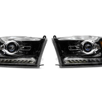 Raxiom 09-18 Dodge RAM 1500 LED Halo Headlights w/Switchback Turn Signals- Blk Housing (Clear Lens) - Lights