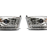 Raxiom 09-18 Dodge RAM 1500 LED Halo Headlights w/ Swtchbck Turn Signals- Chrome Hsng (Clear Lens) - Lights