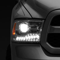 Raxiom 09-18 Dodge RAM 1500 LED Halo Headlights w/ Swtchbck Turn Signals- Chrome Hsng (Clear Lens) - Lights