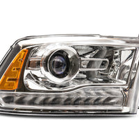 Raxiom 09-18 Dodge RAM 1500 LED Halo Headlights w/ Swtchbck Turn Signals- Chrome Hsng (Clear Lens) - Lights