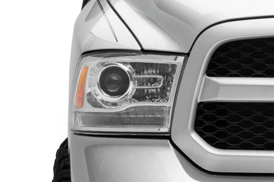 Raxiom 09-18 Dodge RAM 1500 LED Halo Headlights w/ Swtchbck Turn Signals- Chrome Hsng (Clear Lens) - Lights