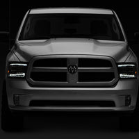 Raxiom 09-18 RAM 1500 LED Projector Headlights w/ Switchback Turn Signals- Blk Housing (Clear Lens) - Lights
