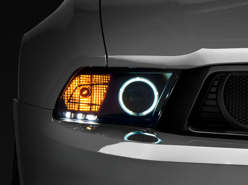 Raxiom 10-12 Ford Mustang w/ Headlights CCFL Halo Projector Headlights- Black Housing (Clear Lens) - Lights