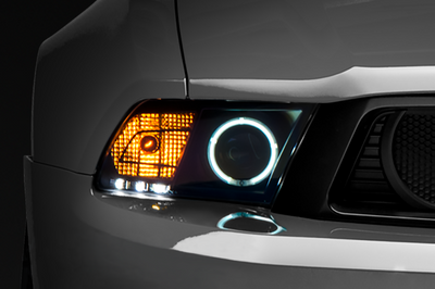 Raxiom 10-12 Ford Mustang w/ Headlights CCFL Halo Projector Headlights- Black Housing (Clear Lens) - Lights
