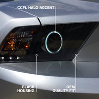 Raxiom 10-12 Ford Mustang w/ Headlights CCFL Halo Projector Headlights- Black Housing (Clear Lens) - Lights