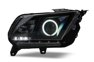 Raxiom 10-12 Ford Mustang w/ Headlights CCFL Halo Projector Headlights- Black Housing (Clear Lens) - Lights