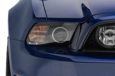Raxiom 13-14 Ford Mustang LED Halo Projector Headlights- Black Housing (Clear Lens) - Lights