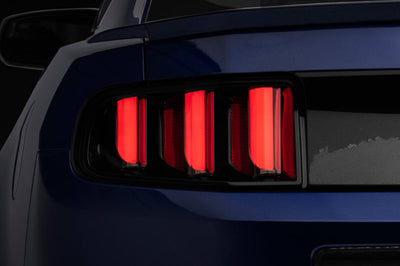 Raxiom 13-14 Ford Mustang Vector V2 Tail Lights- Black Housing (Clear Lens) - Lights
