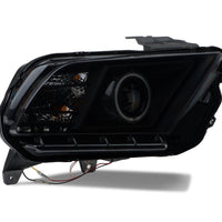 Raxiom 13-14 Ford Mustang w/ Factory HIDLED Halo Projector Headlights- Black Housing (Smoked Lens) - Lights
