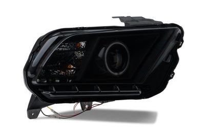 Raxiom 13-14 Ford Mustang w/ Factory HIDLED Halo Projector Headlights- Black Housing (Smoked Lens) - Lights