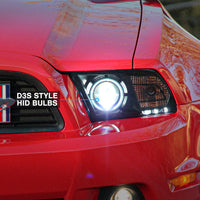 Raxiom 13-14 Ford Mustang w/ Factory HIDLED Halo Projector Headlights- Black Housing (Smoked Lens) - Lights