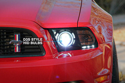Raxiom 13-14 Ford Mustang w/ Factory HIDLED Halo Projector Headlights- Black Housing (Smoked Lens) - Lights