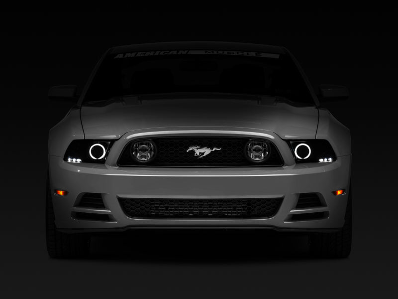 Raxiom 13-14 Ford Mustang w/ Factory HIDLED Halo Projector Headlights- Black Housing (Smoked Lens) - Lights