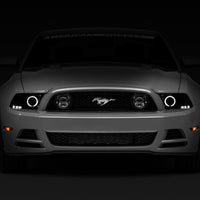 Raxiom 13-14 Ford Mustang w/ Factory HIDLED Halo Projector Headlights- Black Housing (Smoked Lens) - Lights