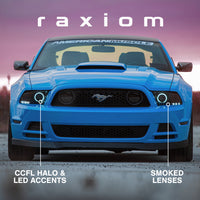 Raxiom 13-14 Ford Mustang w/ Factory HIDLED Halo Projector Headlights- Black Housing (Smoked Lens) - Lights