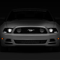 Raxiom 13-14 Ford Mustang w/ Factory HIDLED Halo Projector Headlights- Black Housing (Smoked Lens) - Lights
