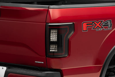 Raxiom 15-17 Ford F-150 w/Non-BLIS LED Tail Lights Sequential Turn Signals- Blk Hsng (Smoked Lens)