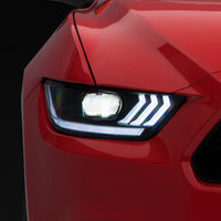 Raxiom 15-17 Ford Mustang Projector Headlights OEM HID Bulbs- Black Housing (Clear Lens) - Lights
