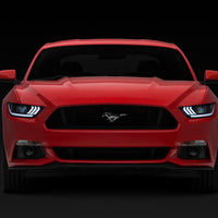 Raxiom 15-17 Ford Mustang Projector Headlights OEM HID Bulbs- Black Housing (Clear Lens) - Lights