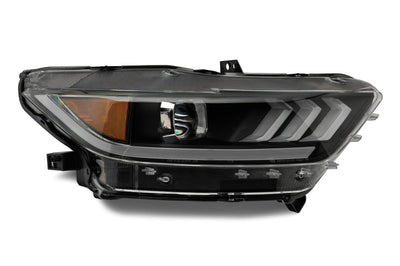 Raxiom 15-17 Ford Mustang Projector Headlights OEM HID Bulbs- Black Housing (Clear Lens) - Lights