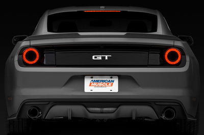 Raxiom 15-22 Ford Mustang Halo LED Tail Lights - Gloss Black Housing (Smoked Lens)