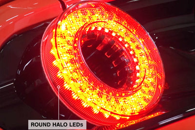 Raxiom 15-22 Ford Mustang Halo LED Tail Lights - Gloss Black Housing (Smoked Lens)