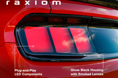Raxiom 15-22 Ford Mustang Profile LED Tail Lights - Gloss Black Housing (Smoked Lens)
