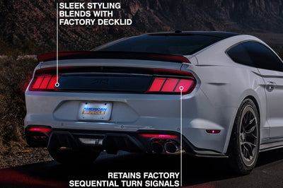 Raxiom 15-22 Ford Mustang Profile LED Tail Lights - Gloss Black Housing (Smoked Lens)