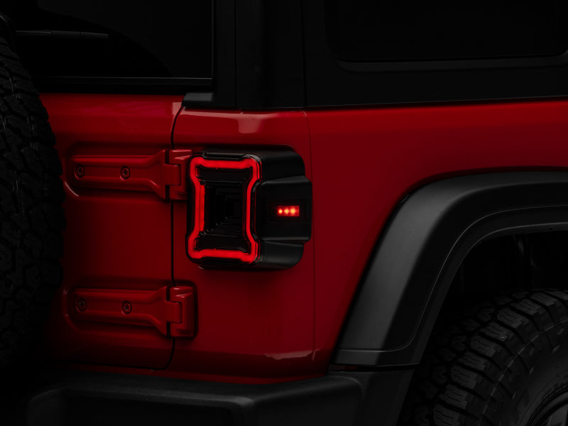 Raxiom 18-22 Jeep Wrangler JL Axial Series Plateau LED Tail Lights- Black Housing (Smoked Lens) - Lights