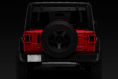 Raxiom 18-22 Jeep Wrangler JL Axial Series Plateau LED Tail Lights- Black Housing (Smoked Lens) - Lights