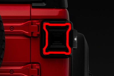 Raxiom 18-22 Jeep Wrangler JL Axial Series Plateau LED Tail Lights- Black Housing (Smoked Lens) - Lights