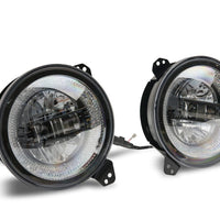 Raxiom 18-22 Jeep Wrangler JL/JT Axial Series LED Headlights- Black Housing (Clear Lens) - Lights