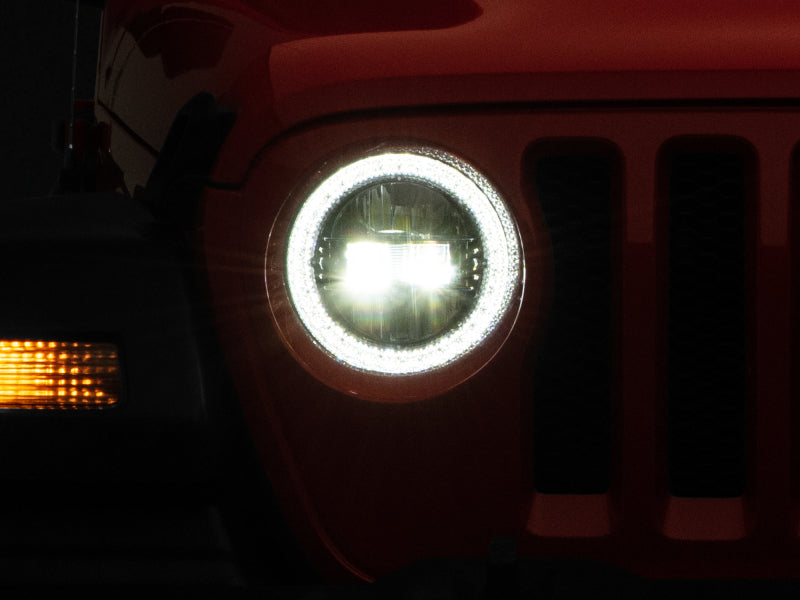 Raxiom 18-22 Jeep Wrangler JL/JT Axial Series LED Headlights- Black Housing (Clear Lens) - Lights