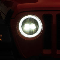 Raxiom 18-22 Jeep Wrangler JL/JT Axial Series LED Headlights- Black Housing (Clear Lens) - Lights