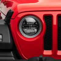 Raxiom 18-22 Jeep Wrangler JL/JT Axial Series LED Headlights- Black Housing (Clear Lens) - Lights