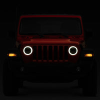 Raxiom 18-22 Jeep Wrangler JL/JT Axial Series LED Headlights- Black Housing (Clear Lens) - Lights