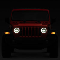 Raxiom 18-22 Jeep Wrangler JL/JT Axial Series LED Headlights- Black Housing (Clear Lens) - Lights