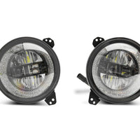 Raxiom 18-22 Jeep Wrangler JL/JT Axial Series LED Headlights- Black Housing (Clear Lens) - Lights