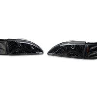 Raxiom 94-98 Mustang Axial Series Cobra Style Headlights- Black Housing (Clear Lens) - Lights