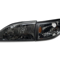 Raxiom 94-98 Mustang Axial Series Cobra Style Headlights- Black Housing (Clear Lens) - Lights