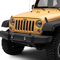 Raxiom 97-18 Jeep Wrangler TJ/JK Axial 7-Inch LED Headlights w/ DRL- Black Housing (Clear Lens) - Lights
