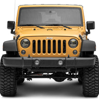 Raxiom 97-18 Jeep Wrangler TJ/JK Axial 7-Inch LED Headlights w/ DRL- Black Housing (Clear Lens) - Lights