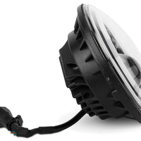 Raxiom 97-18 Jeep Wrangler TJ/JK Axial Halo Headlights w/ DRL Amber Signals- Blk Hsng (Clear Lens) - Lights